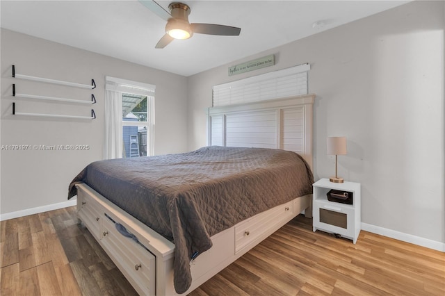 4649 SW 28th Ave, Dania Beach, FL 33312 - office area with a ceiling fan, baseboards, and light wood-style flooring