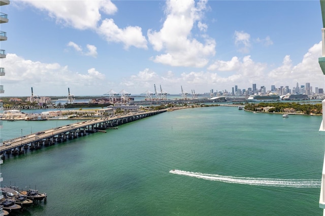 650 W Ave Unit 2102, Miami Beach, FL 33139 - water view featuring a notable bridge and city skyline