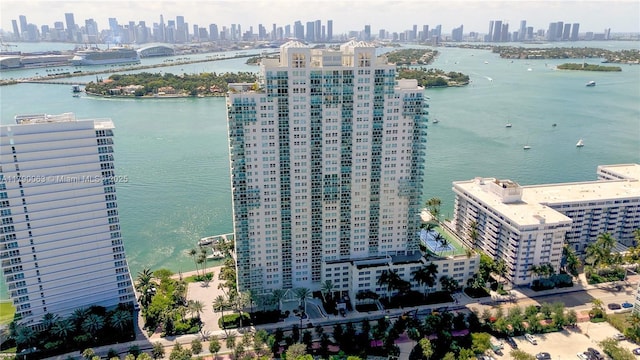 650 W Ave Unit 2102, Miami Beach, FL 33139 - drone / aerial view of skyline and a nearby body of water