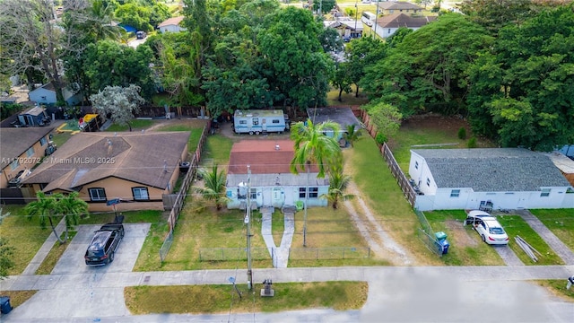 birds eye view of property with a residential view