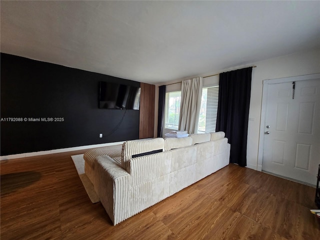 2281 NE 173rd St, North Miami Beach, FL 33160 - living room with baseboards and wood finished floors