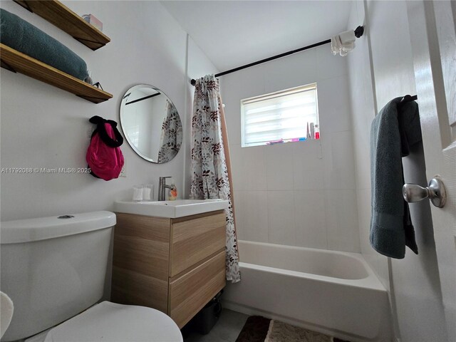 2281 NE 173rd St, North Miami Beach, FL 33160 - full bathroom featuring shower / bath combo with shower curtain, toilet, and vanity