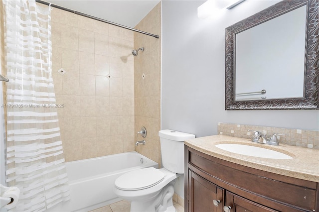 5000 S University Dr, Davie, FL 33328 - bathroom with toilet, tile patterned floors, shower / bathtub combination with curtain, and vanity
