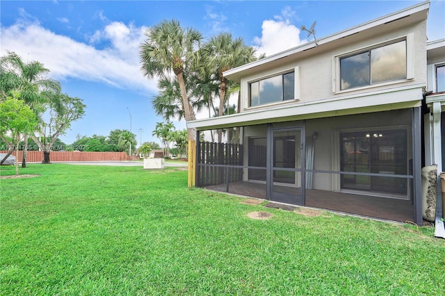 5000 S University Dr, Davie, FL 33328 - view of yard with fence and a sunroom