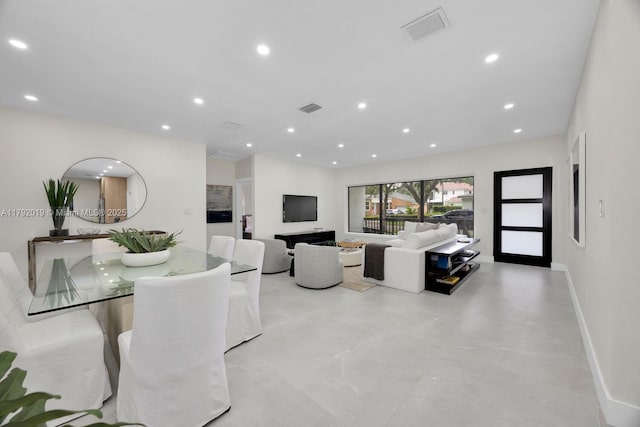 305 Fluvia Ave, Coral Gables, FL 33134 - dining area featuring baseboards, visible vents, and recessed lighting