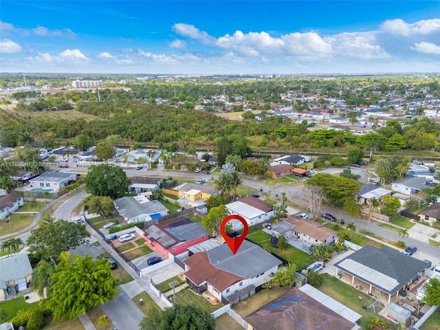 aerial view with a residential view