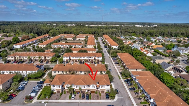 drone / aerial view with a residential view