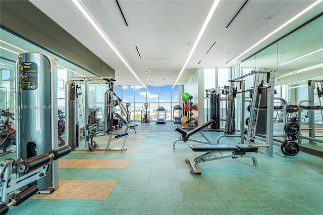 3900 Biscayne Blvd Unit S-920, Miami, FL 33137 - gym featuring a wall of windows