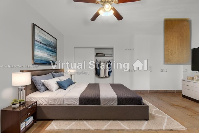 733 NW 30th Ct Unit 1, Wilton Manors, FL 33311 - bedroom featuring a ceiling fan and baseboards
