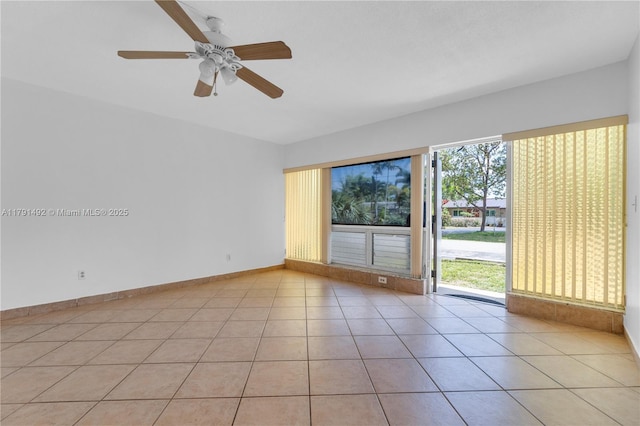 733 NW 30th Ct Unit 1, Wilton Manors, FL 33311 - spare room featuring a ceiling fan and light tile patterned floors