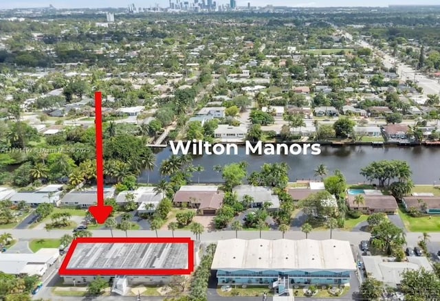 733 NW 30th Ct Unit 1, Wilton Manors, FL 33311 - aerial perspective of suburban area featuring a nearby body of water