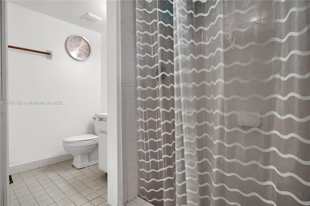 1131 SW 104th Ct, Miami, FL 33174 - bathroom featuring vanity, curtained shower, tile patterned floors, toilet, and visible vents