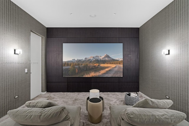 194 S Island Dr, Golden Beach, FL 33160 - carpeted cinema featuring wallpapered walls