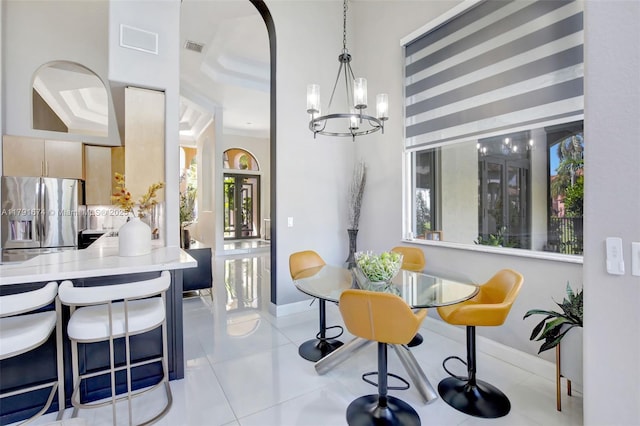 3260 SW 189th Ave, Miramar, FL 33029 - dining room with an inviting chandelier, a healthy amount of sunlight, and visible vents