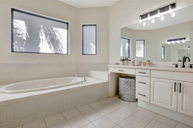 3260 SW 189th Ave, Miramar, FL 33029 - bathroom featuring tile patterned flooring, a garden tub, and vanity