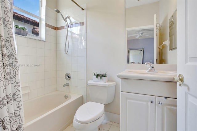 3260 SW 189th Ave, Miramar, FL 33029 - bathroom with ceiling fan, shower / bath combo, vanity, baseboards, and toilet