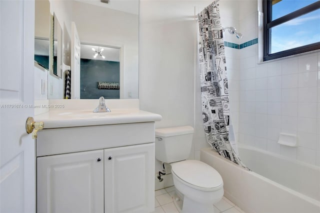 3260 SW 189th Ave, Miramar, FL 33029 - full bathroom featuring toilet, shower / bath combination with curtain, tile patterned flooring, and vanity