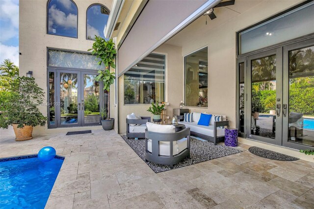 3260 SW 189th Ave, Miramar, FL 33029 - view of patio with french doors and an outdoor living space