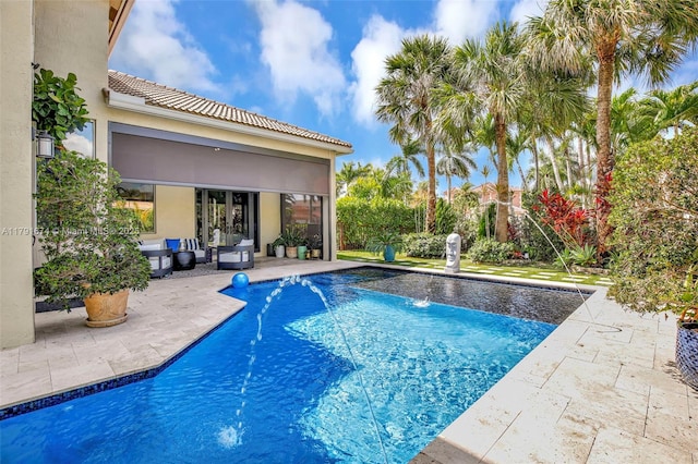 3260 SW 189th Ave, Miramar, FL 33029 - view of swimming pool featuring a patio, a fenced in pool, and outdoor lounge area