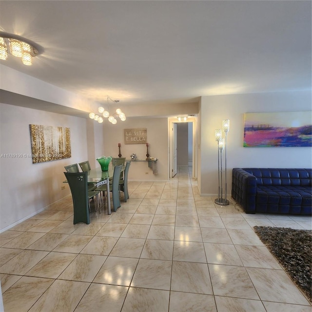 231 174th St Unit 920, Sunny Isles Beach, FL 33160 - dining room featuring light tile patterned flooring and a chandelier