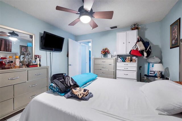 1922 NW 4th St, Miami, FL 33125 - bedroom featuring ceiling fan, visible vents, and a textured ceiling