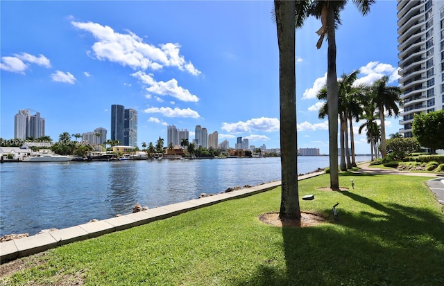 property view of water featuring a view of city