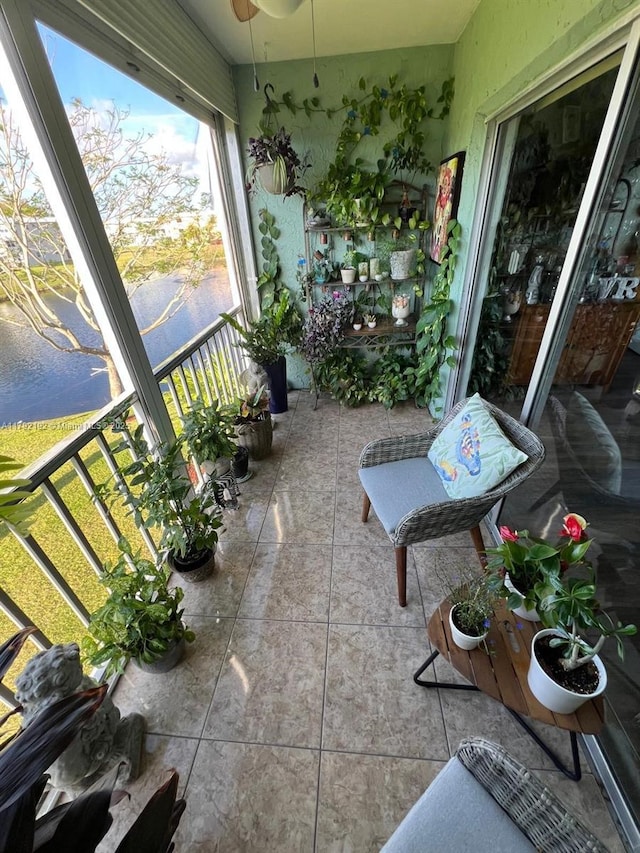 9880 Marina Blvd Unit 1516, Boca Raton, FL 33428 - balcony with a water view and ceiling fan