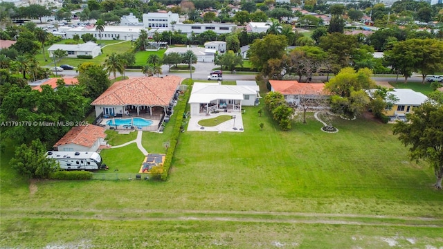 1025 Hunting Lodge Dr, Miami Springs, FL 33166 - aerial perspective of suburban area featuring a pool