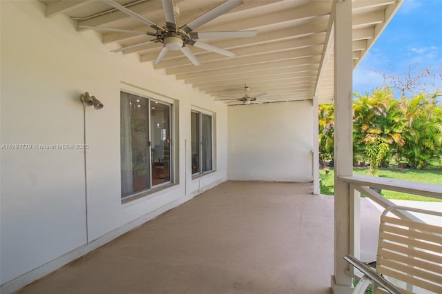 1025 Hunting Lodge Dr, Miami Springs, FL 33166 - view of patio / terrace featuring ceiling fan