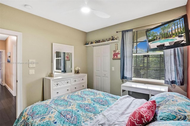 19323 SW 55th St, Miramar, FL 33029 - bedroom featuring ceiling fan and wood finished floors