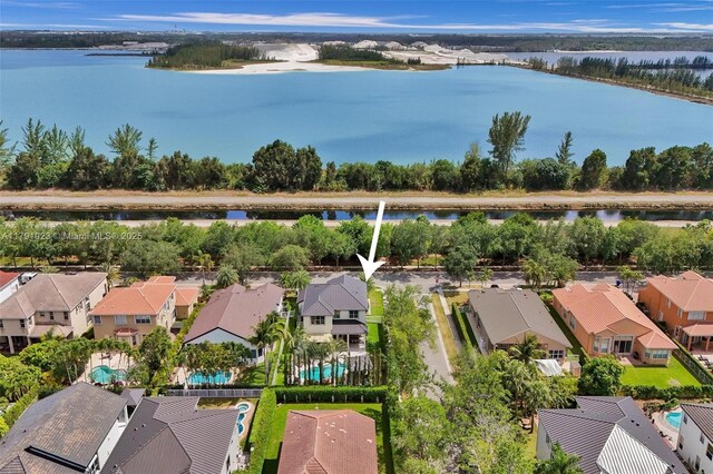 19323 SW 55th St, Miramar, FL 33029 - aerial view with a water view and a residential view