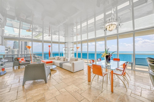 1830 S Ocean Dr Unit 1201, Hallandale Beach, FL 33009 - sunroom / solarium with a water view
