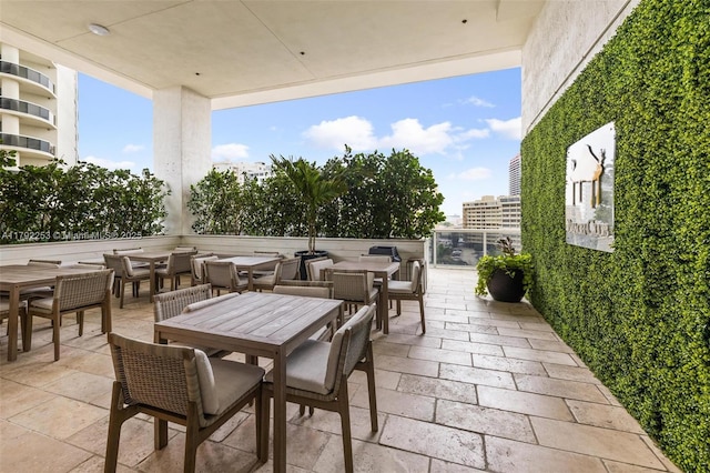 1830 S Ocean Dr Unit 1201, Hallandale Beach, FL 33009 - view of patio / terrace with outdoor lounge area and outdoor dining area