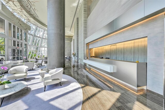 1830 S Ocean Dr Unit 1201, Hallandale Beach, FL 33009 - building lobby with a high ceiling