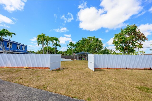 view of yard with fence