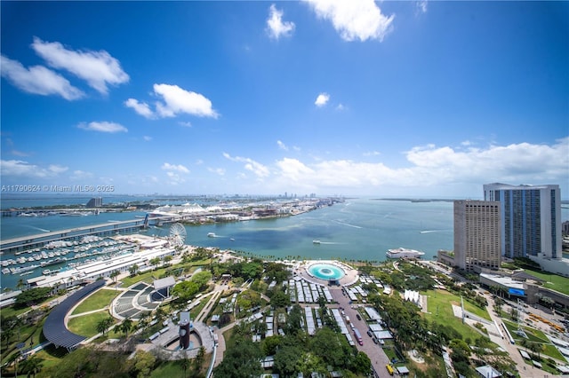 50 Biscayne Blvd Unit 4004, Miami, FL 33132 - birds eye view of property featuring a view of city and a water view