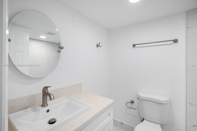 9210 Fontainebleau Blvd Unit 505, Miami, FL 33172 - bathroom with marble finish floors, toilet, vanity, and a shower