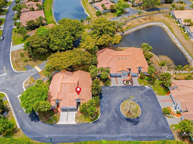 11069 Rios Rd, Boca Raton, FL 33498 - birds eye view of property featuring a water view and a residential view