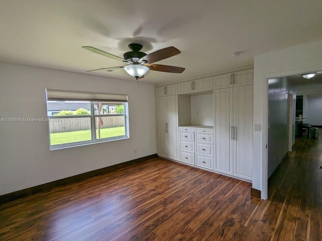 7431 SW 135th Ave, Miami, FL 33183 - unfurnished bedroom featuring baseboards, a ceiling fan, a closet, and dark wood finished floors