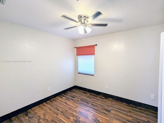 7431 SW 135th Ave, Miami, FL 33183 - unfurnished room featuring baseboards, a ceiling fan, and dark wood-style floors