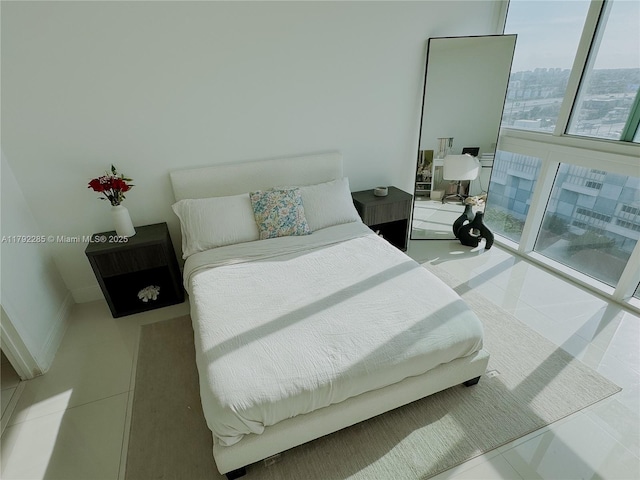 view of tiled bedroom