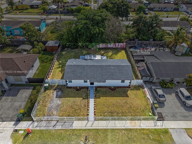aerial view with a residential view