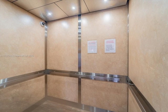 interior details featuring elevator