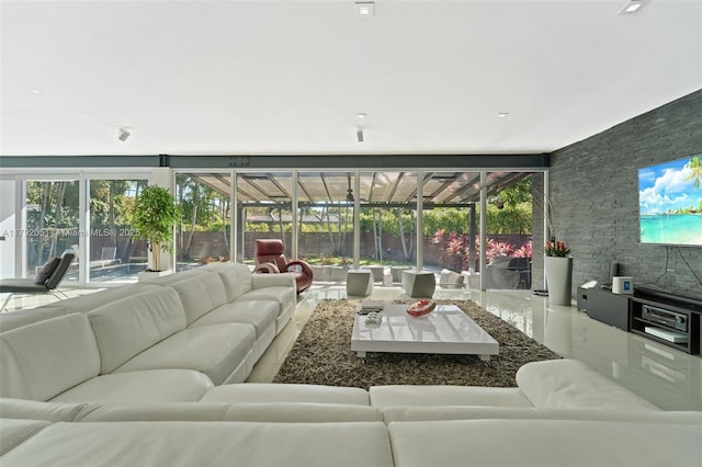living area with a sunroom