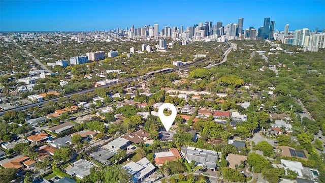 drone / aerial view with a view of city