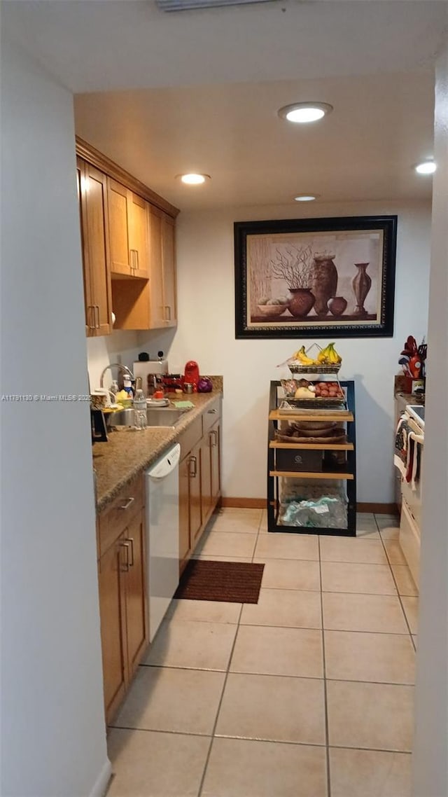 8240 SW 210th St Unit 313, Cutler Bay, FL 33189 - kitchen featuring dishwasher, light tile patterned floors, and recessed lighting