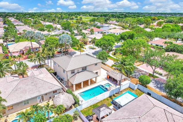 aerial view featuring a residential view