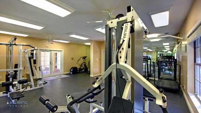11229 W Atlantic Blvd Unit 204, Coral Springs, FL 33071 - gym with a ceiling fan and baseboards