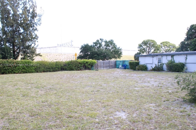 view of yard featuring fence