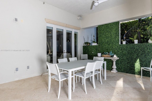 view of patio / terrace featuring french doors and outdoor dining area